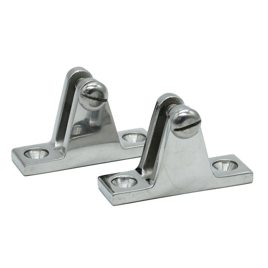 Deck Hinge Flat Base with Screw Pin – Stainless Steel, 2-Pack (SKU: G622S)