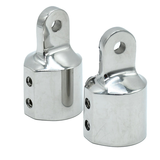 Eye End for 25mm (1") Tube with 8mm Hole – Heavy Duty Stainless Steel, 2-Pack (G631SHD)