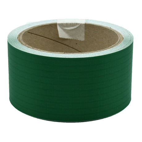 A roll of green Bainbridge ripstop nylon sail repair tape, 2 inches wide, against a white background.
